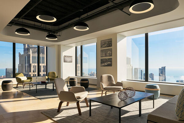 Chicago Office Construction - Tressler Willis Tower interior lounge space