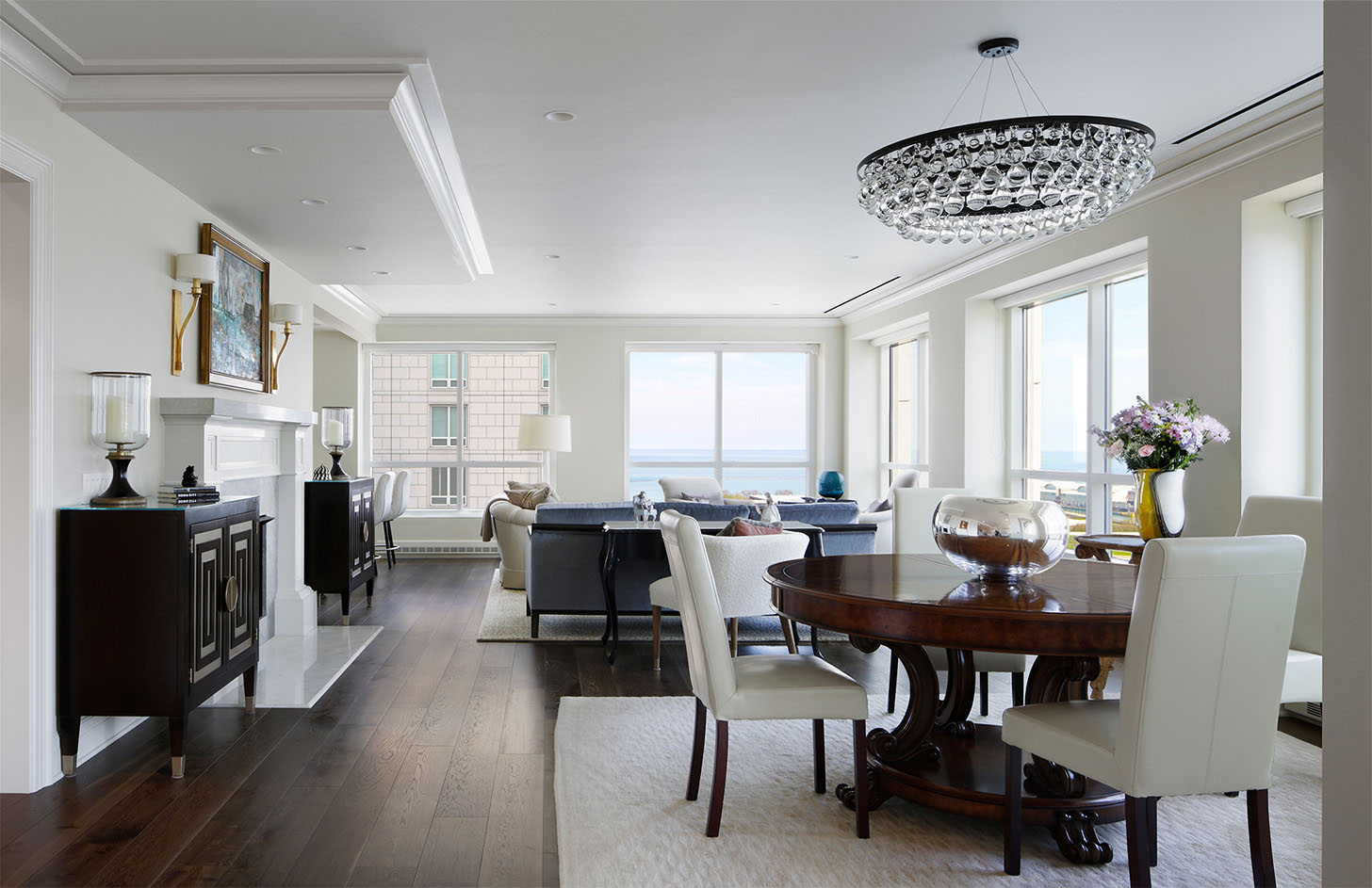 Chicago Luxury Home Builders - 250 E Pearson living room and dining room